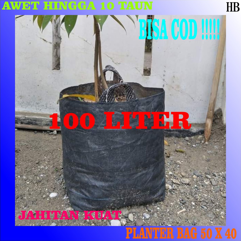 PLANTER BAG 100 LITER POT BUNGA PLANTER BAG TERPAL POLIBAG
