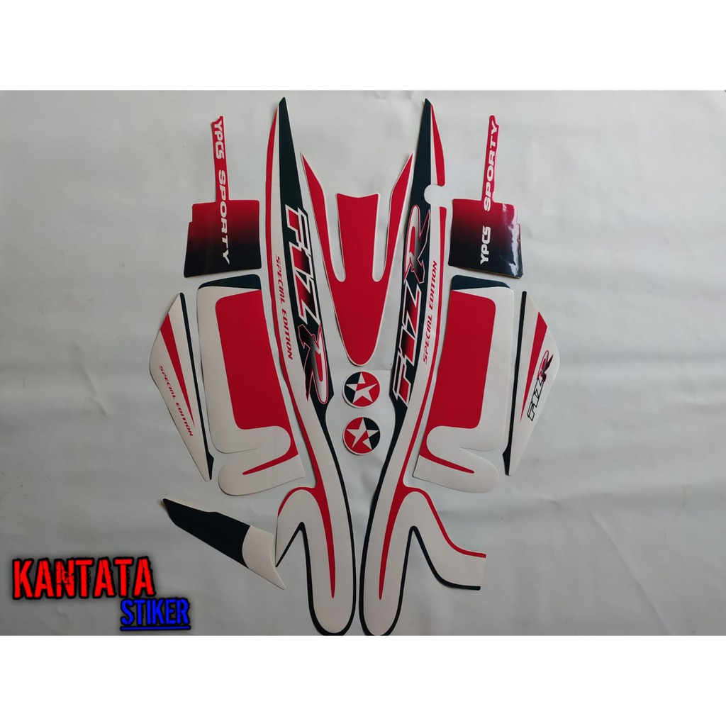 Stiker Striping Motor Yamaha F1ZR Caltex Hitam-Merah