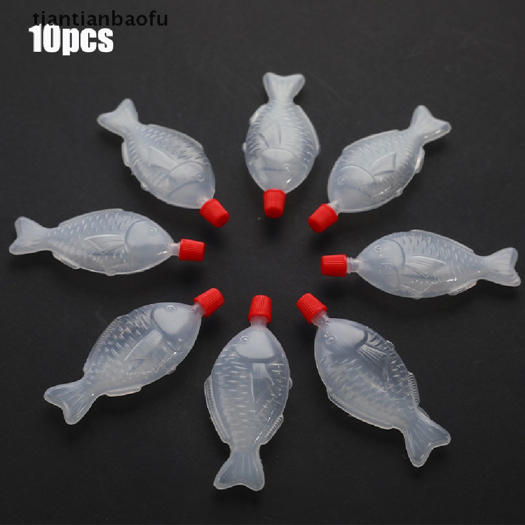 10 Pcs Botol Saus Kecap Sushi Bentuk Ikan Sekali Pakai Ukuran 8.5ml