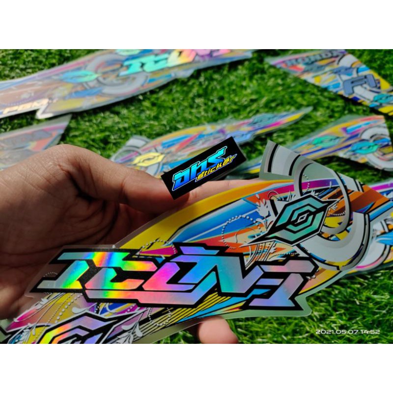 Striping beat fi transfaran hologram stiker beat fi