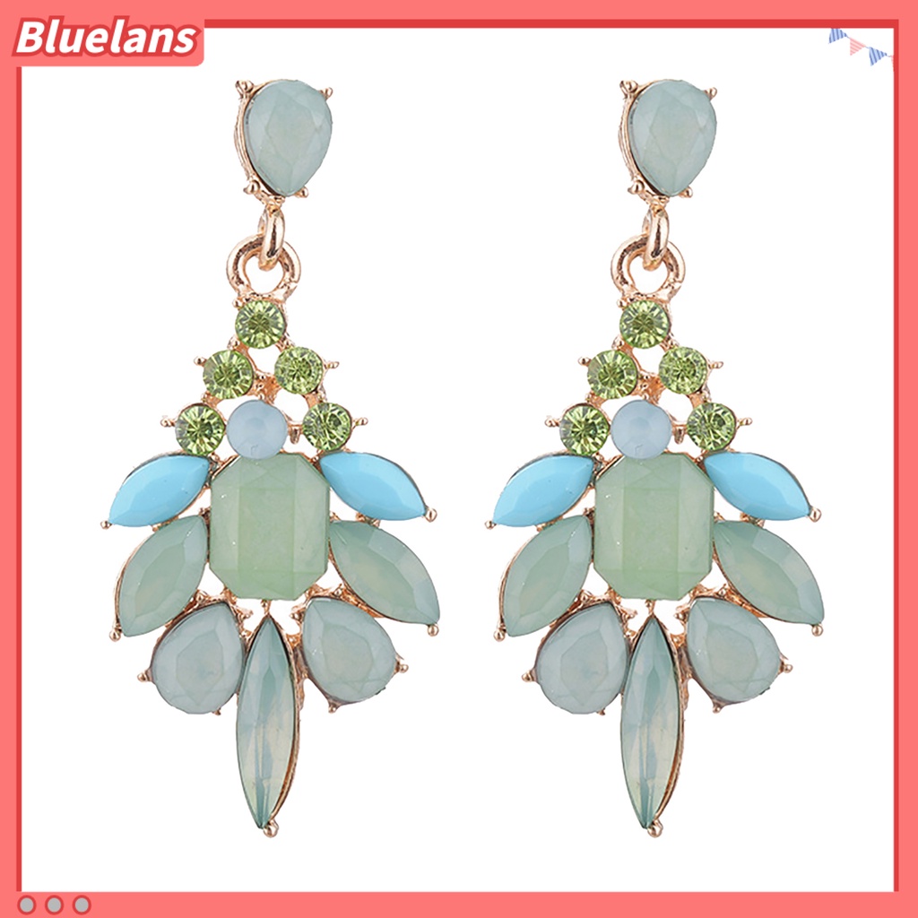 Bluelans 1 Pair Earrings Attractive Water Drop Shape Alloy Women Girls Ear Studs