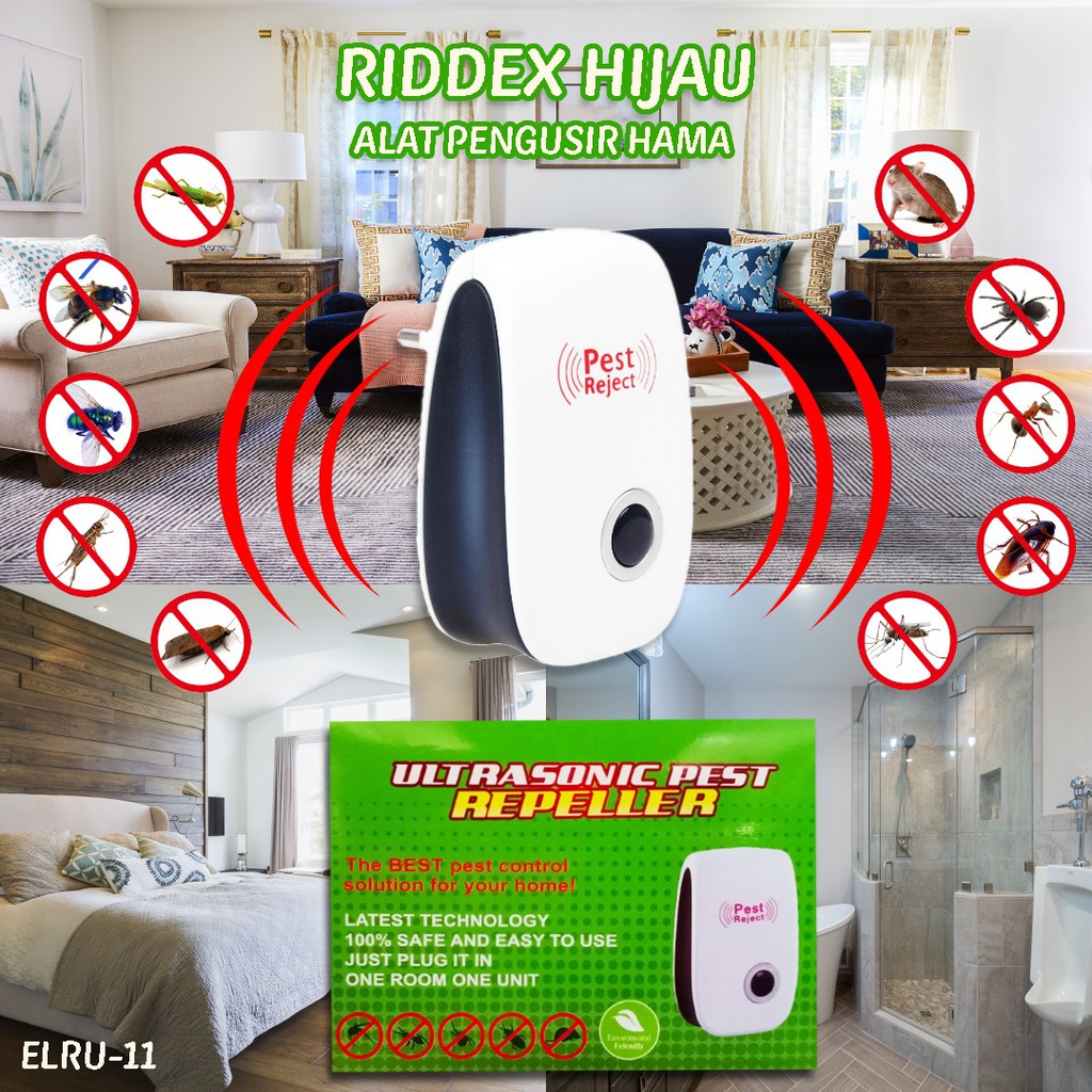 Riddex Quad/Alat Pengusir Tikus,Kecoa,Nyamuk Elektrik/Riddex Hijau