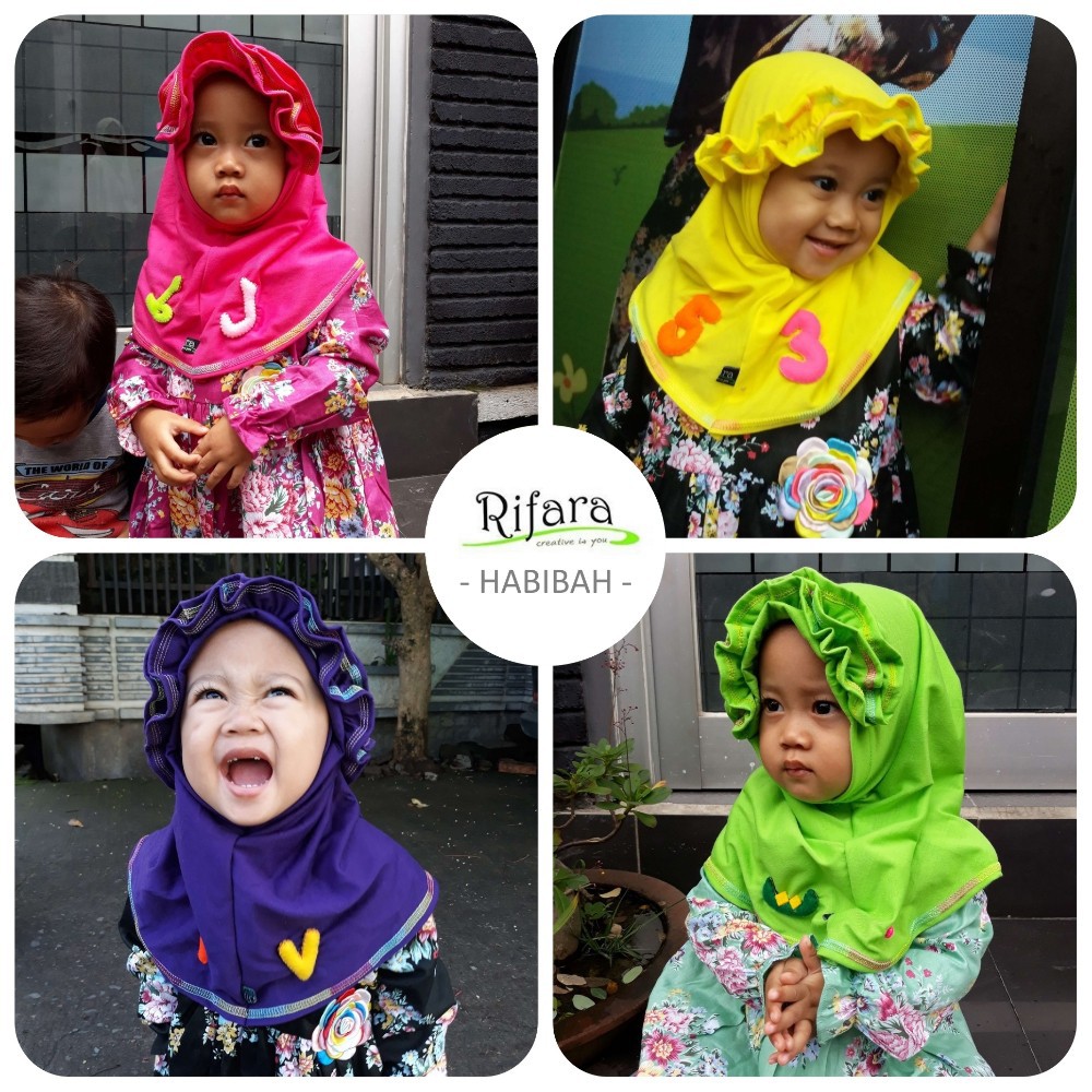 Jilbab Anak RIFARA HABIBAH ( Size XS, S dan M ) , Jilbab Baby