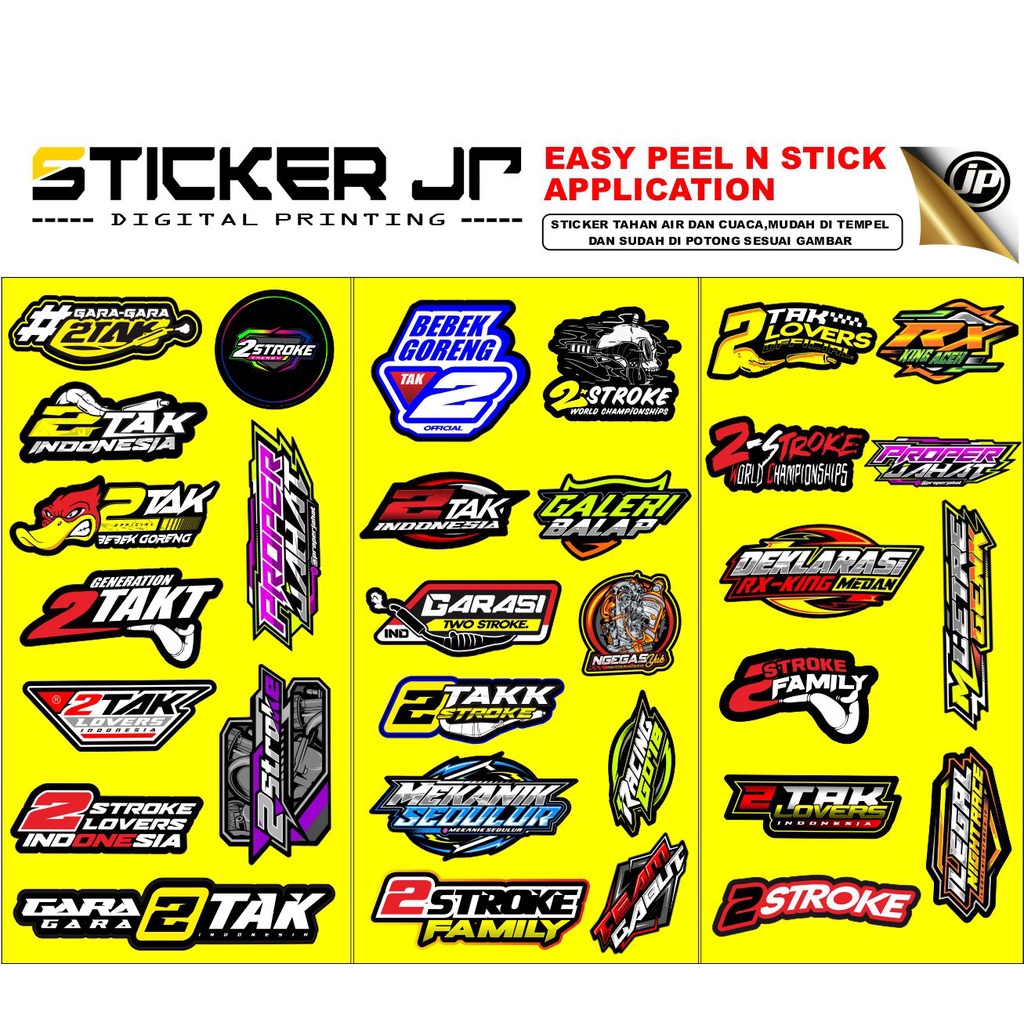 JP Sticker 2 Tak terbaru / sticker bebek goreng /  sticker two stroke viral /sticker dua tak indones