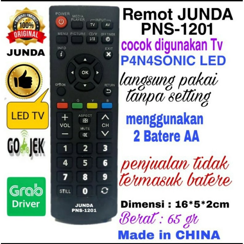 Remote Remot Universal TV Junda 1201 Cocok Di TV LED Panasoni