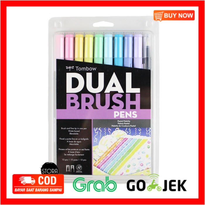 

(BISA COD) Tombow Dual Brush Pen Set 10 - Pastel Palette / Tombow Set Pastel