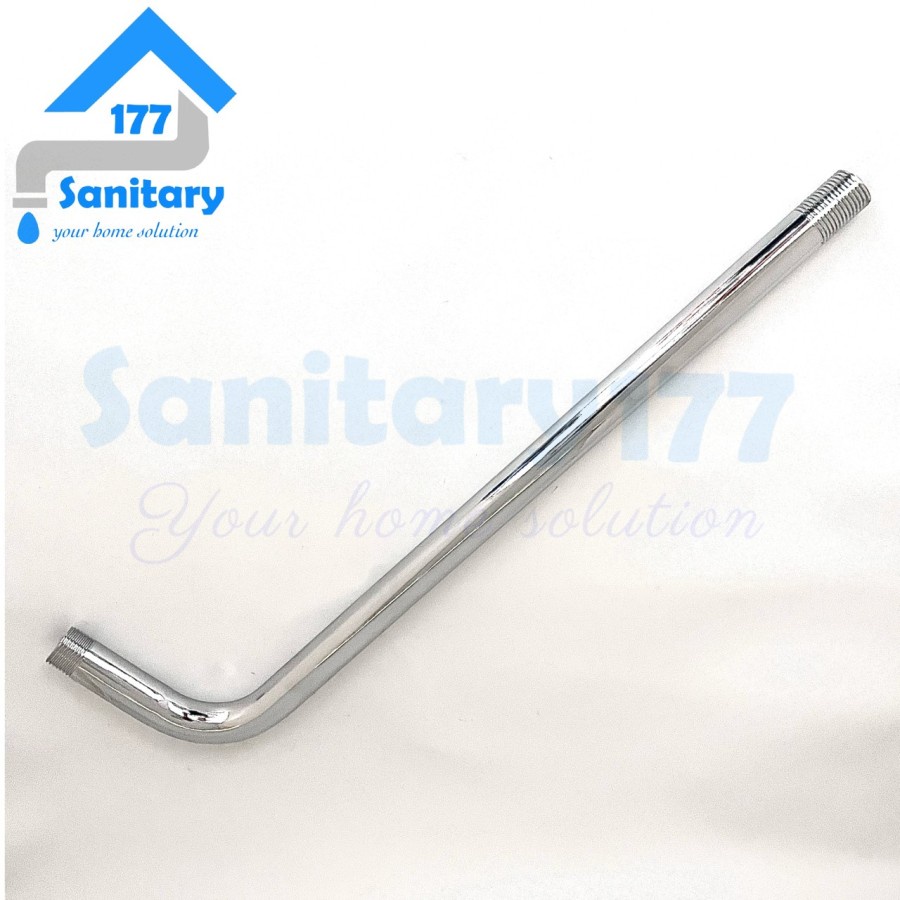 Pipa Shower Tanam Tembok Stainless 20cm / 30cm - Hanya Tiang Wall Shower 1/2 inch Stenlis