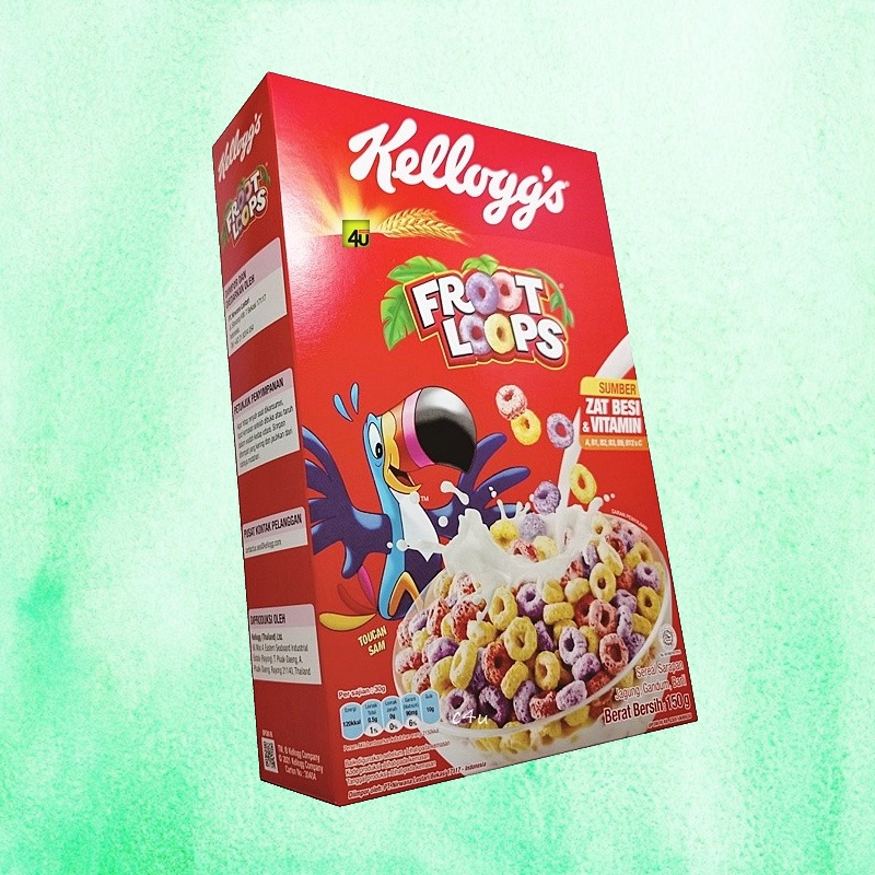 

KELLOGG'S Froot Loops Cereal 160 gram | Kemasan Box Sereal Buah Fruit Jagung Menu Sarapan Breakfast Makan Makanan Pendamping Snack Ringan Food Susu Milk Camilan Cemilan Sehat Bergizi Nutrisi Shoppa Corner Malang Jawa Timur