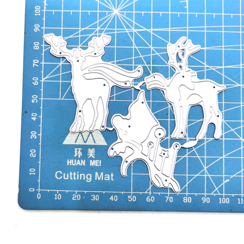 Cetakan Stensil Cutting Dies Motif Rusa Natal Bahan Metal Untuk Scrapbook / Craft DIY