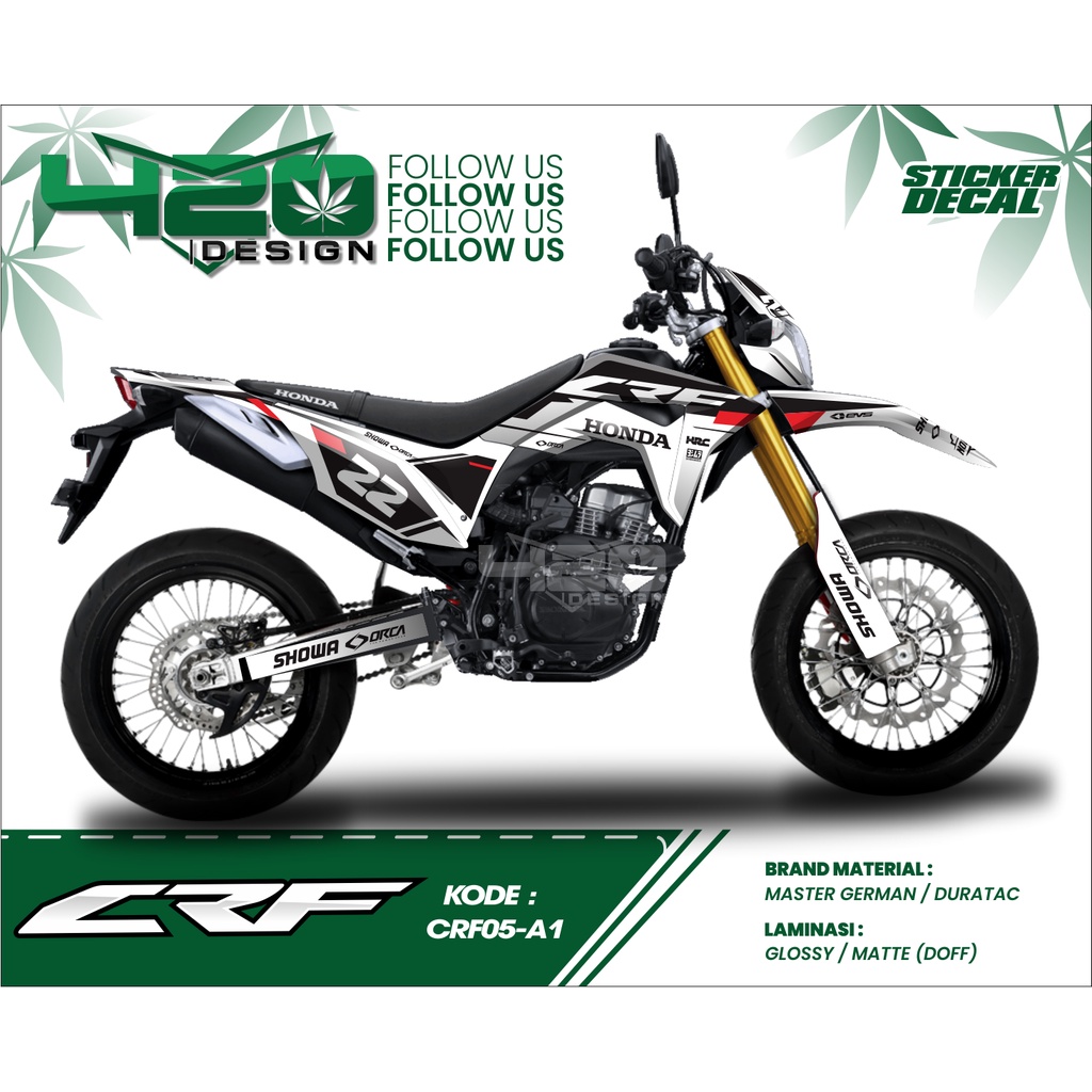 Aksesoris stiker decal CRF 150L - decal fullbody CRF 150L - stiker CRF 150 L motor trail - BISA COD