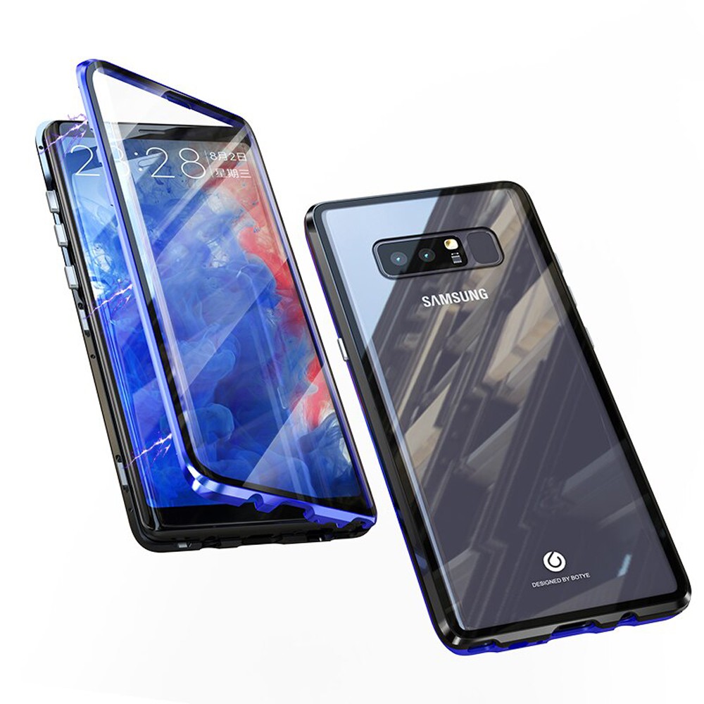 Samsung Galaxy Note 8 Note8 Magnetic Case Metal Glass Back Cover 2 in 1 Casing