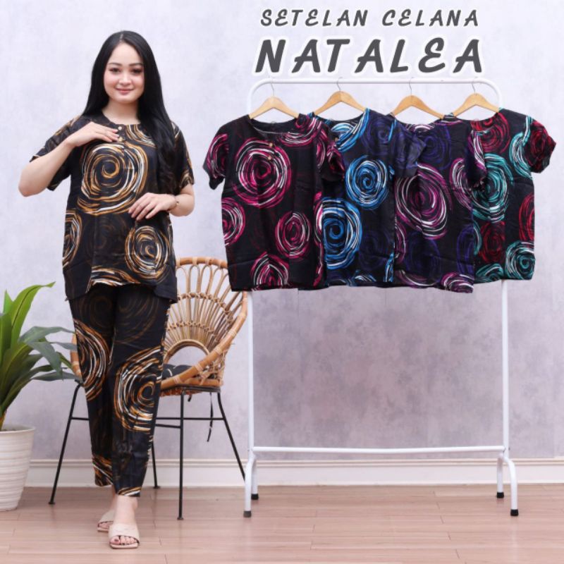 Babydoll dewasa lengan pendek rayon set piyama wanita batik pekalongan strip