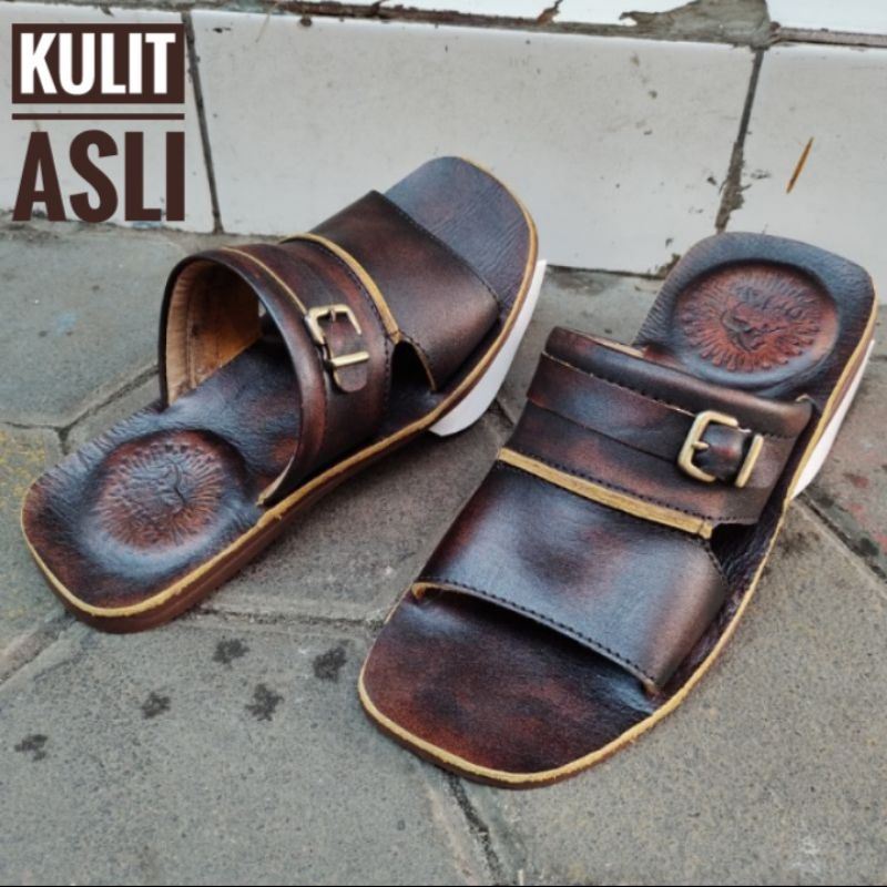 BISA COD!!! SANDAL SELOP PRIA KULIT ASLI 100% SANDAL KOKOP PRIA