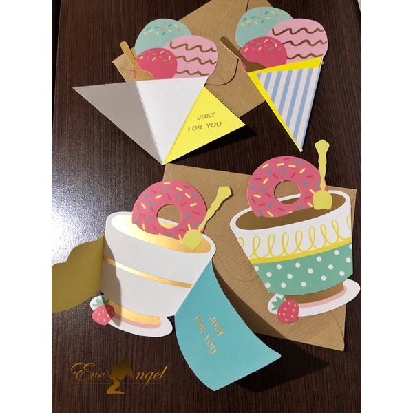 

Greetings Card Korea Ice Cream Doughnut | kartu ucapan lucu unik