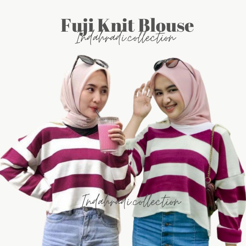 OUTER RAJUT CROP SWEATER FUJI ATASAN WANITA CARDI