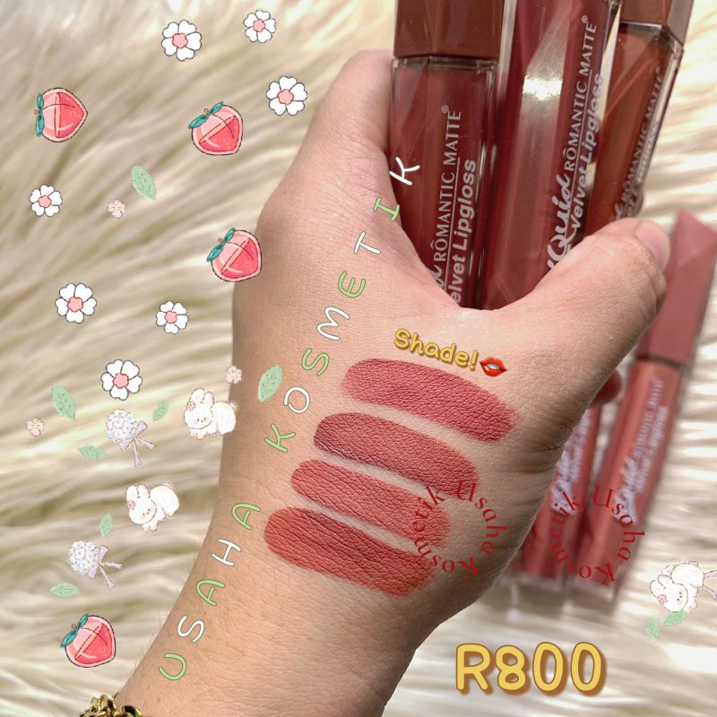 BEST SELLER!! PROMO LIPGLOSS VELVET NUDE ROMANTIC R800/R009 MATTE NUDE LONGLASTING