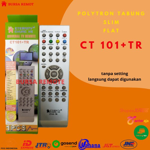 Remot / Remote Multi TV Tabung Slim Flat POLYTRON CT101+TR / ECER DAN GROSIR
