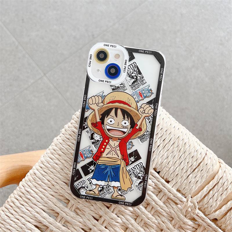 Funny Luffy Soft Case Samsung Note 20 Ultra A13 A10S A03 Core M52 A73 S21 S20 FE J5 J7 Prime J4 Plus A32 Redmi Note 10 Pro 10C Poco X3 NFC Pro VIVO V23 Pro OPPO A96 Reno 7Z Cover