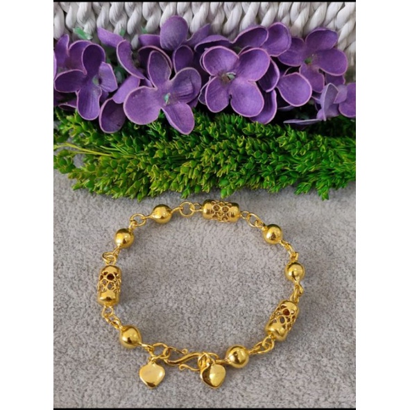 GELANG MAS SEPUHAN BERLAPIS KRISTAL