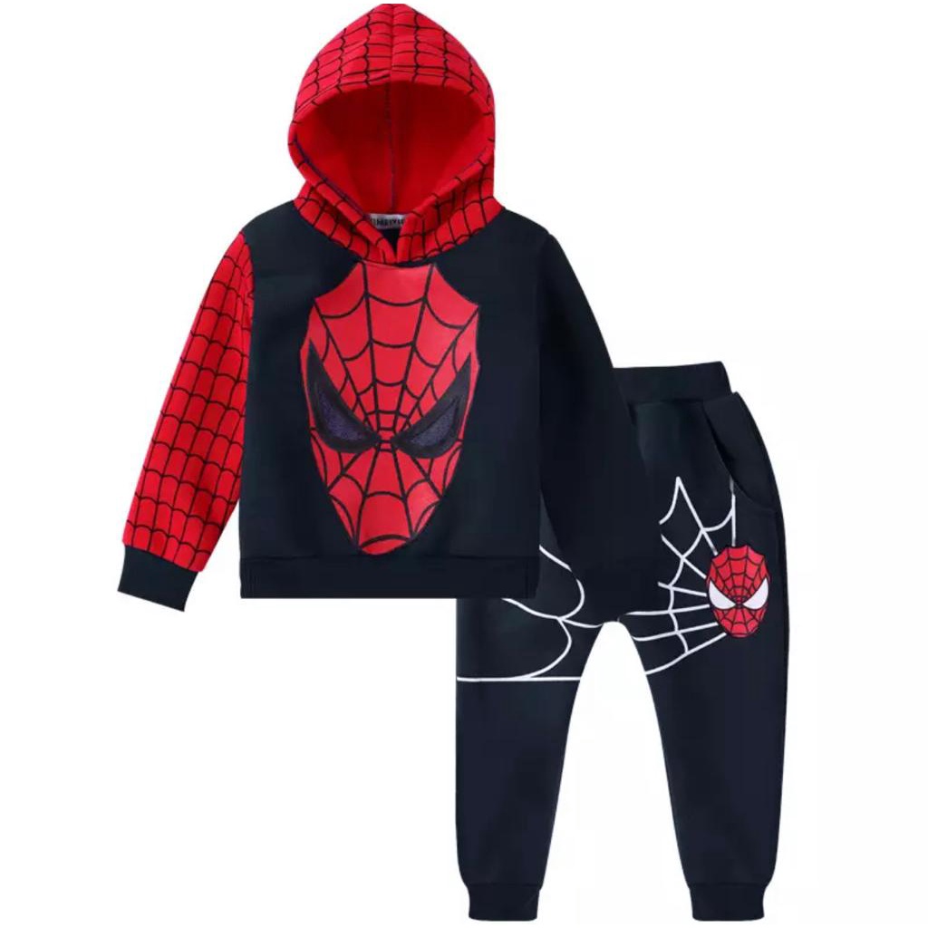 SETELAN SWEATER HOODIE 1-5 TAHUN HOODIE ANAK SUPER HERO TERBARU HOODIE ANAK LAKI LAKI TERBARU