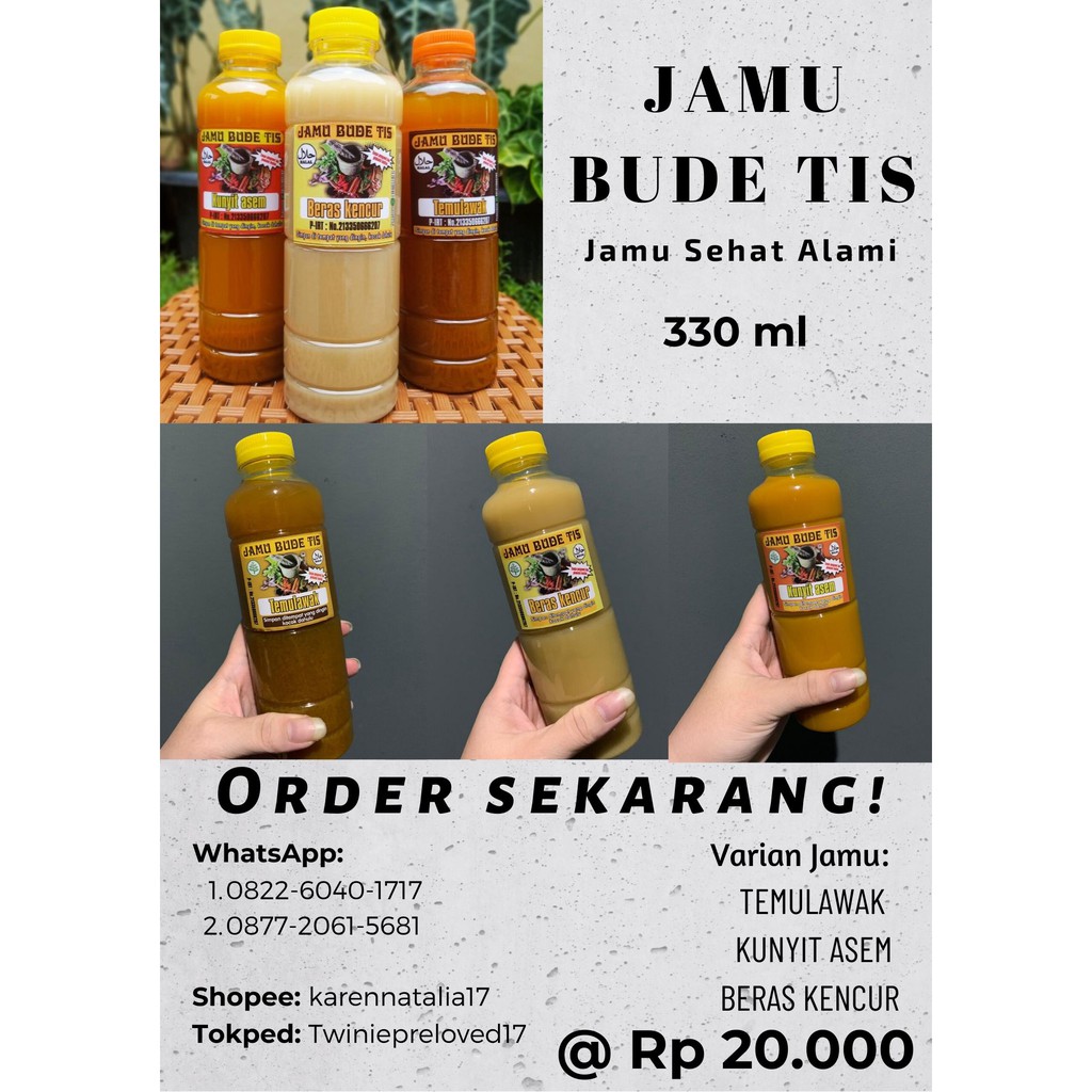 

Jamu Bude Tis Beras Kencur 330ml