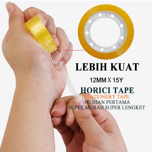 MEREK HOKI ASLI FULL MURAH 1 Pcs Stationery Tape 12mmx5Y / 12mm x15Y / 12mmx30Y / 12mmx40Y Dan Selotip / Isolasi /Solatip