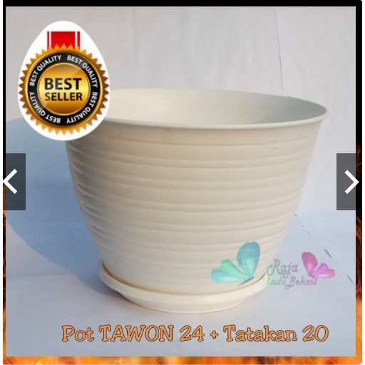 Pot Super Tawon 24 Cm Pot Tawon Putih Merah Bata 24CM Vas Bunga Bkn Pot Tawon Pirus 18 21 24 27 30 - Pot Tawon 24