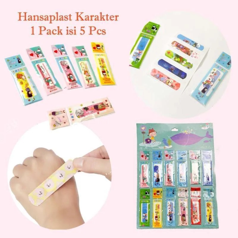 Hansaplast karakter isi 5 campur / Hansaplast motif lucu kartun isi 5 campur model gambar / Plaster 