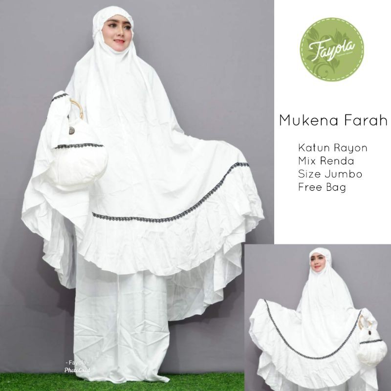 mukena Farah katun rayon mix renda size jumbo free bag