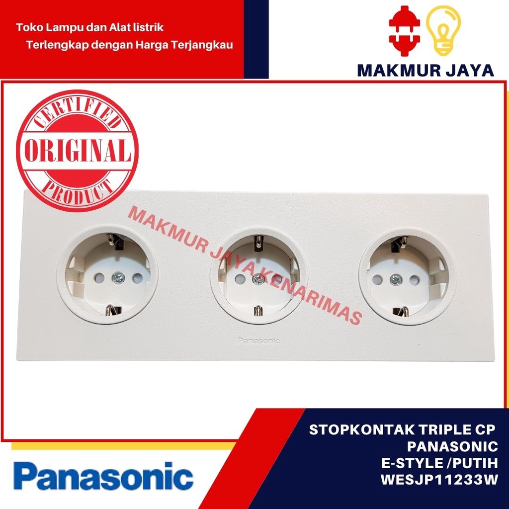 Stop kontak Triple 3g Panasonic E-Stlye Putih WESJP11233/STOP KONTAK