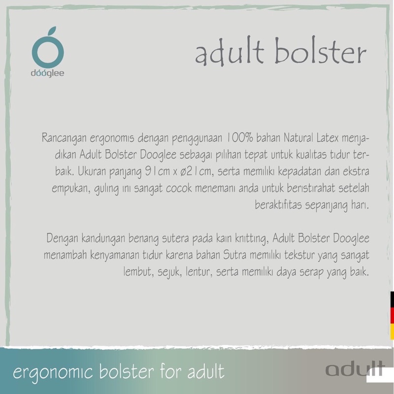 Dooglee Adult Bolster - Guling Dewasa