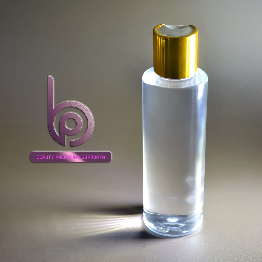 Botol Plastik PET 150ml RF Bening Tutup Presstop Luxury Neck