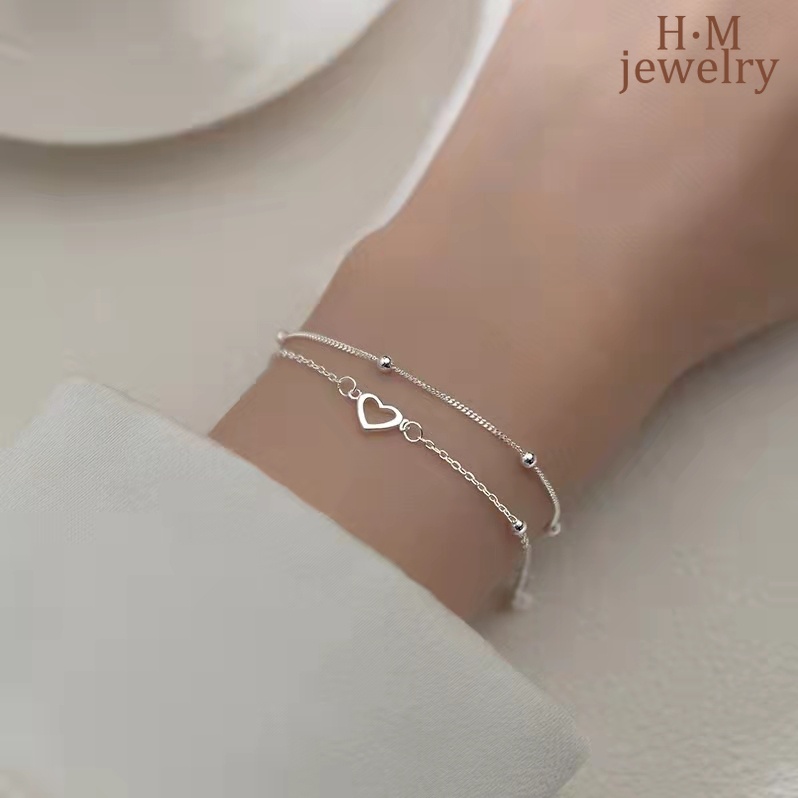 Gelang Double Layer Bentuk Hati Untuk Wanita