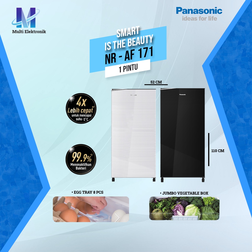 Kulkas 1 Pintu Panasonic NR - AF 171 S/PK