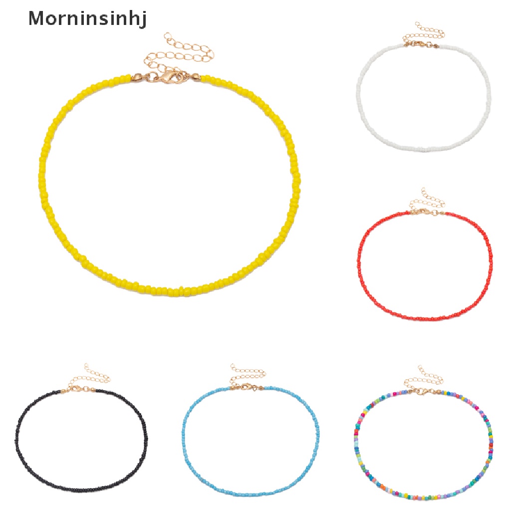 Mornin Fashion Wanita Bohemia Warna-Warni Manik-Manik Liontin Rantai Pesona Choker Kalung Perhiasan id