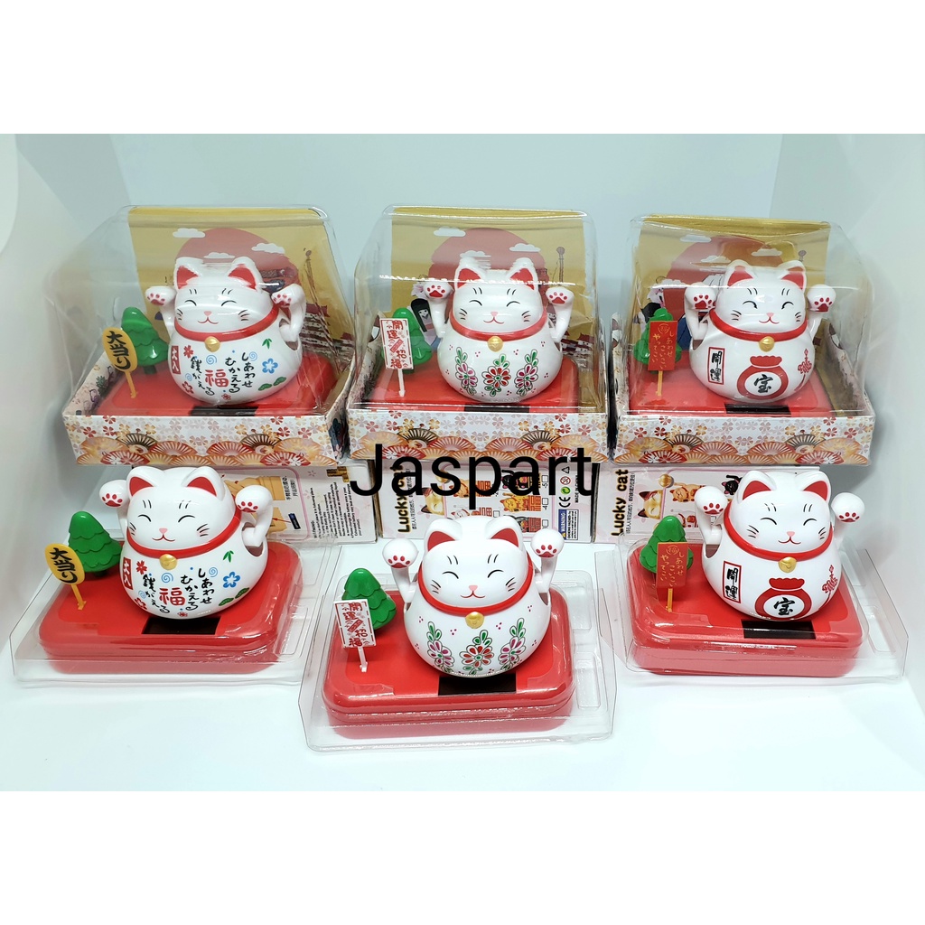 Patung Hiasan Dekorasi Boneka Pajangan Kucing Hoki Keberuntungan Lucky Cat Rejeki Maneki Neko Maneko Neki