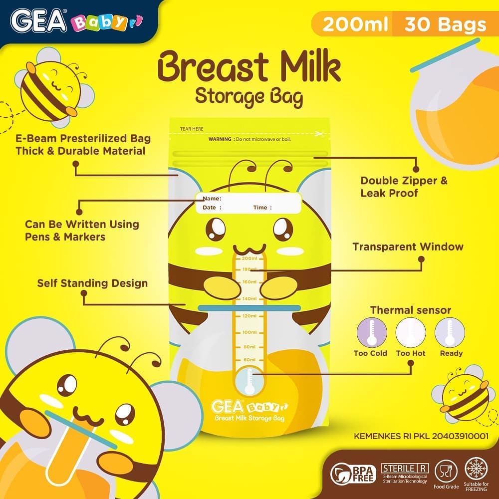 GEA Baby Kantong Asi 120-200ML Breast Milk Storage Bag