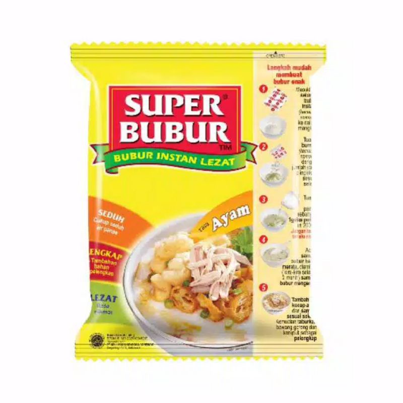 

Super Bubur Rasa Ayam Bubur Instant 45 gram
