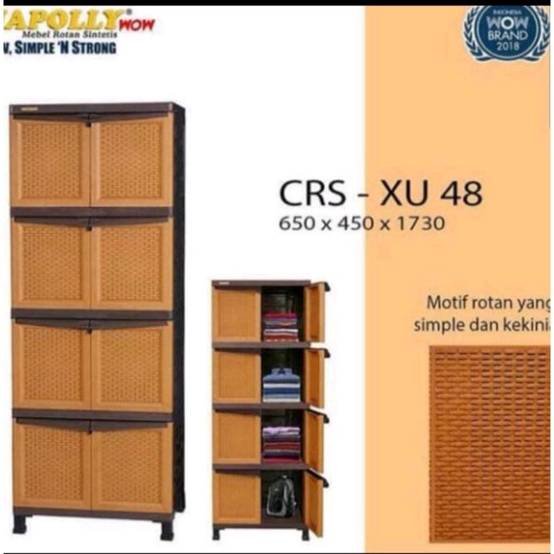 LEMARI PLASTIK NAPOLLY ROTAN 8 PINTU/LEMARI NAPOLLY