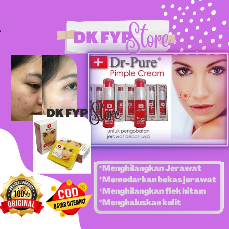 [✅ bisa COD] (DK0016)Serum Krim cream Wajah untuk Penghilang Bekas Jerawat AMPUH / Dr PURE Anti Acne
