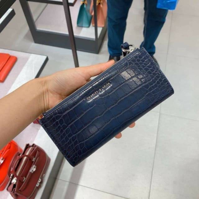 7.7 SALE | CK Mini Croc-Effect Wristlet Wallet