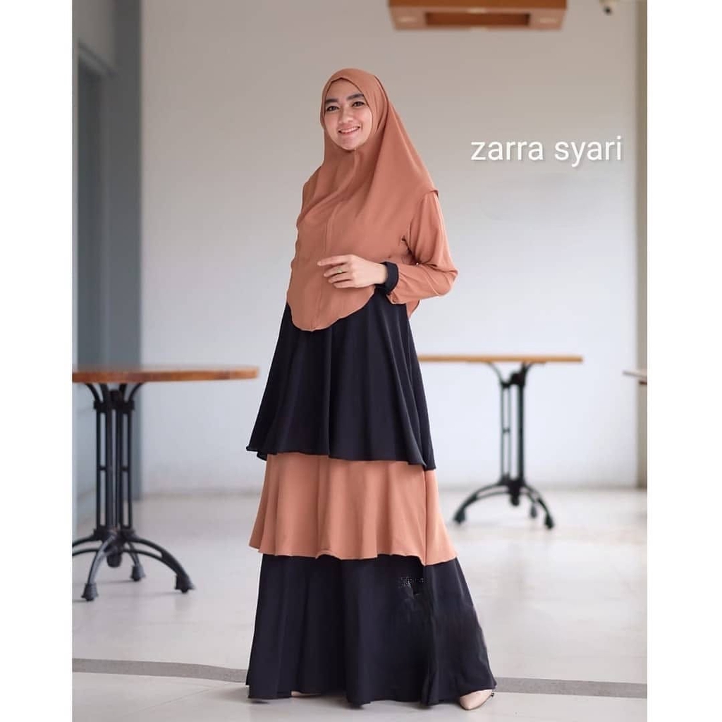 [ BUY 1 GET 1 FREE ] ZARRA SYARI | BAHAN CERUTY | Size S M L XL | FASHION MUSLIM WANITA