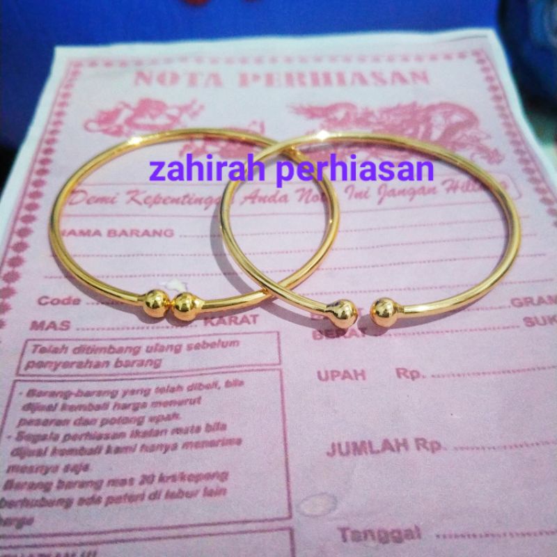 GELANG TANGAN WANITA DEWASA POLOS TERBUAT DARI COIN LOGAM LUAR ANTI LUNTUR