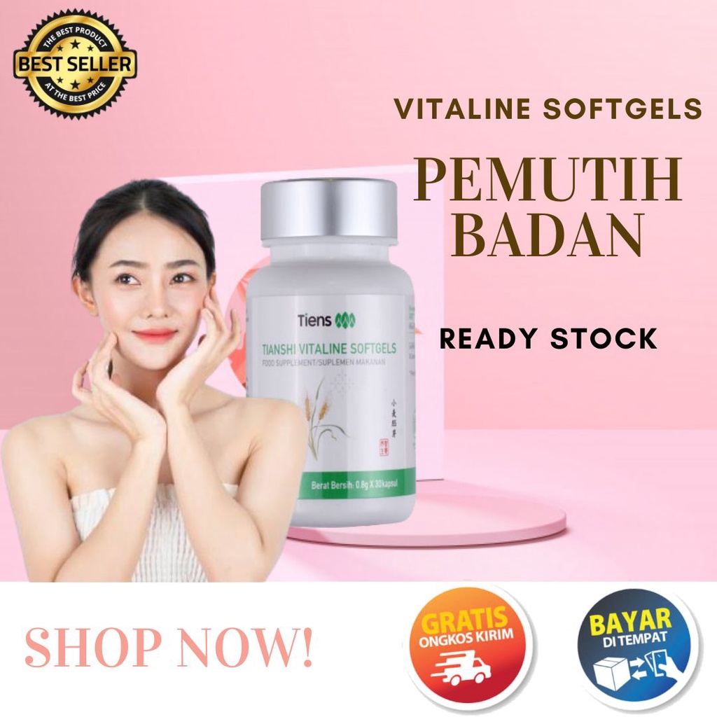 VITALINE SOFTGEL TIENS PEMUTIH TUBUH VITAGEL SOFTGELS OBAT PIL KAPSUL PEMUTIH BADAN PENCERAH BADAN P