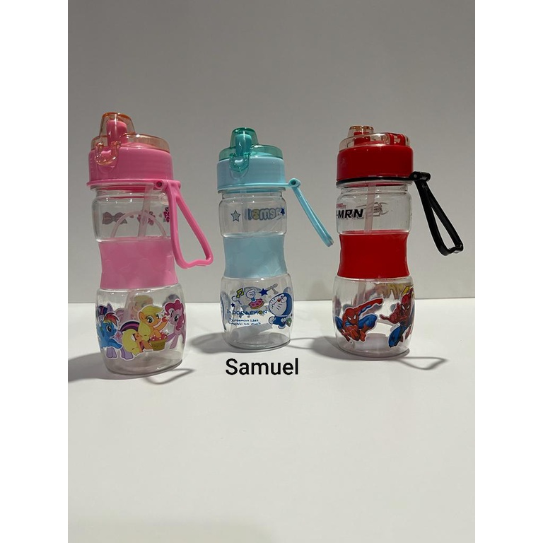 Botol Minum Anak BPA Free sedotan handle karakter 400ml - botol minum 3588