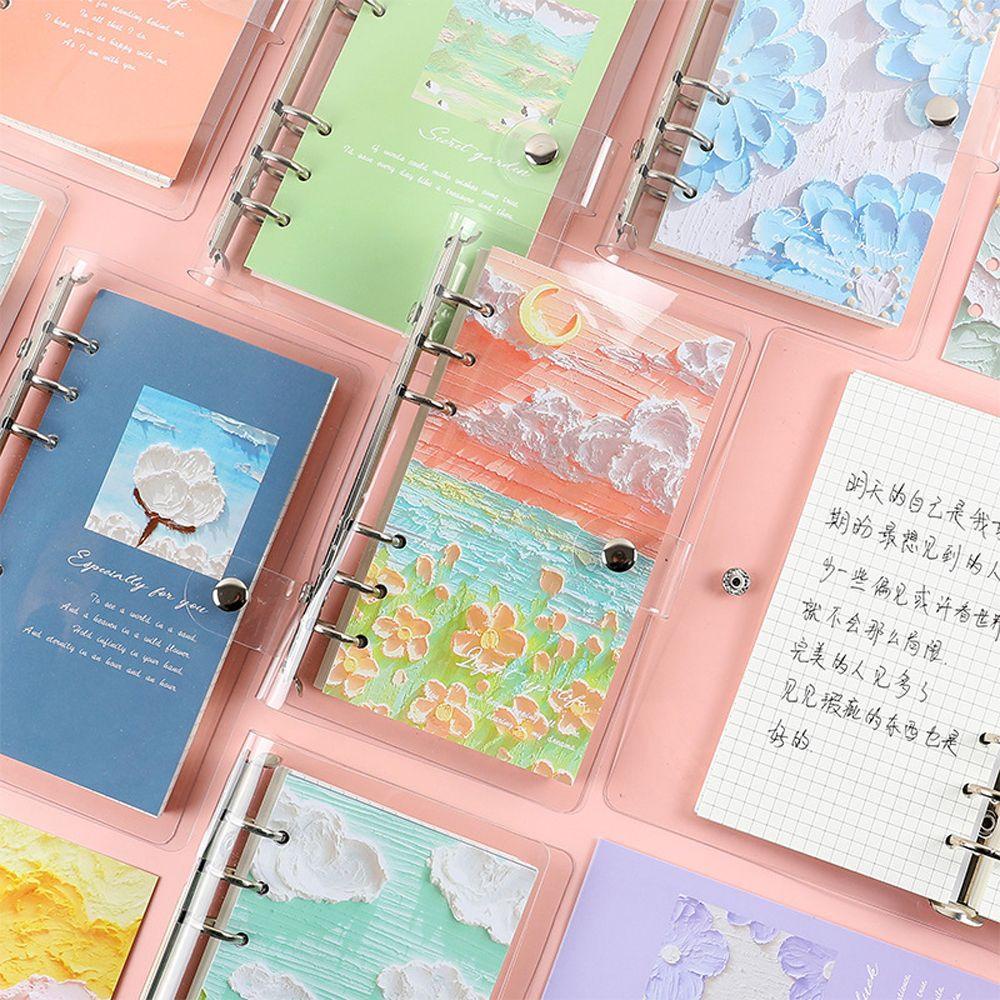 [Elegan] Notebook Cover Hadiah Siswa Kreativitas Alat Tulis Sekolah Buku Dilepas Lukisan Minyak Seri Tulisan Bantalan Notepad Book