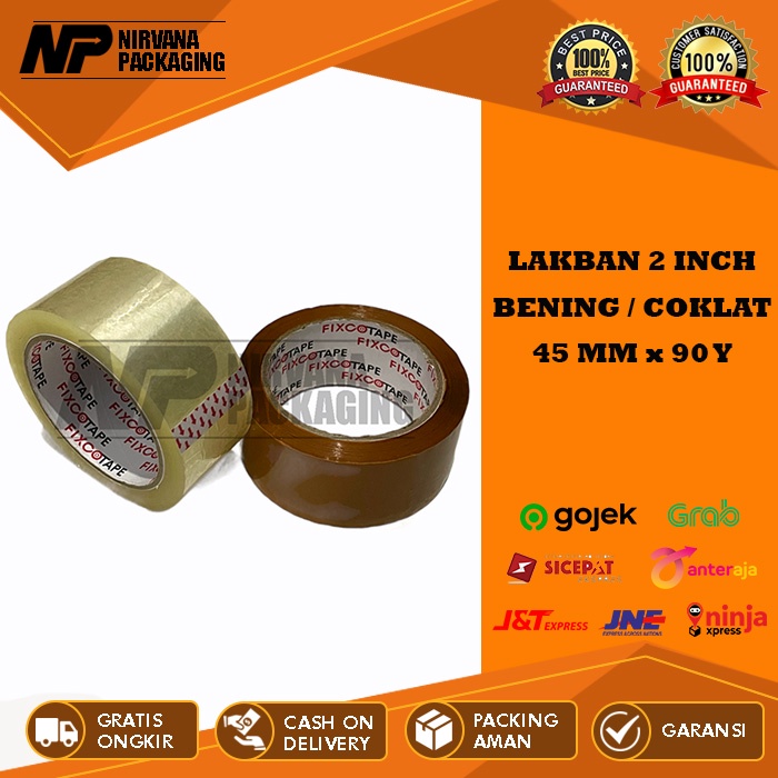 

LAKBAN BENING & COKLAT 2 INCH - 45 MM X 90 YARD FULL KUALITAS DAIMARU