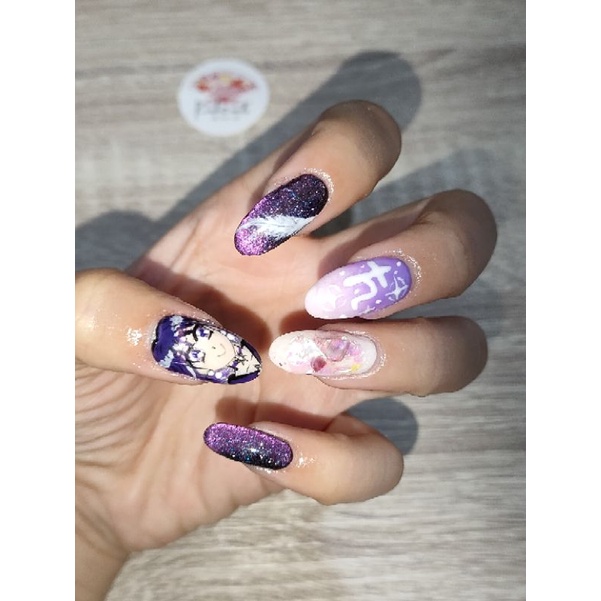 Sailor moon fake nails | sailor saturn |ANIME FAKE NAILS | FAKE NAILS | KUKU PALSU CUSTOM | Press on