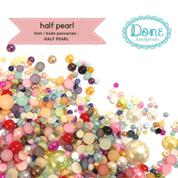 

rhinestone half pearl mutiara belah hiasan resin aksesoris clay Limited