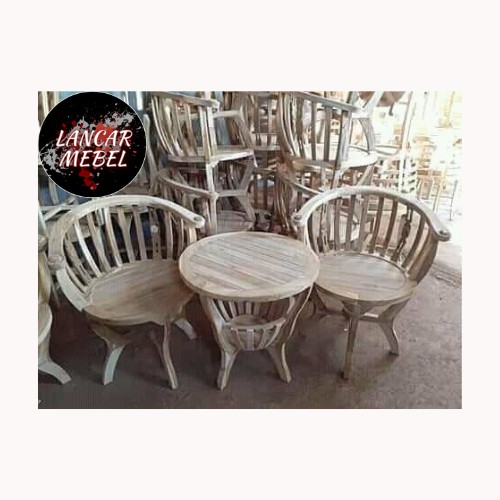 Kursi Teras Mangkok Mentah Jati